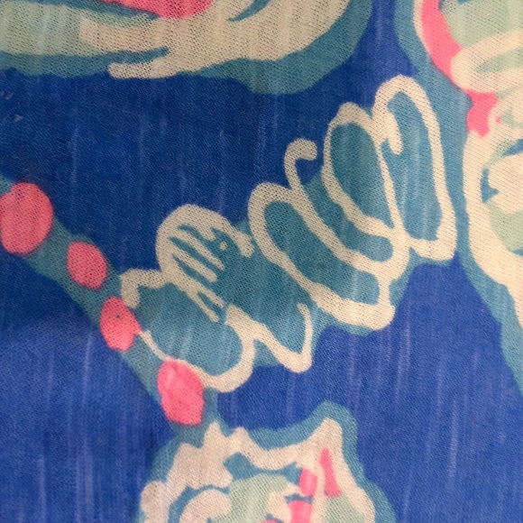 Lilly Pulitzer tank top. Star shells colors of blue, pink, greens and white. - Picture 3 of 4